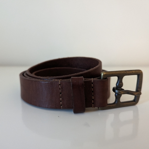 JCrew men's women's unisex 1" wide belt brown leather size 36 - Picture 1 of 3